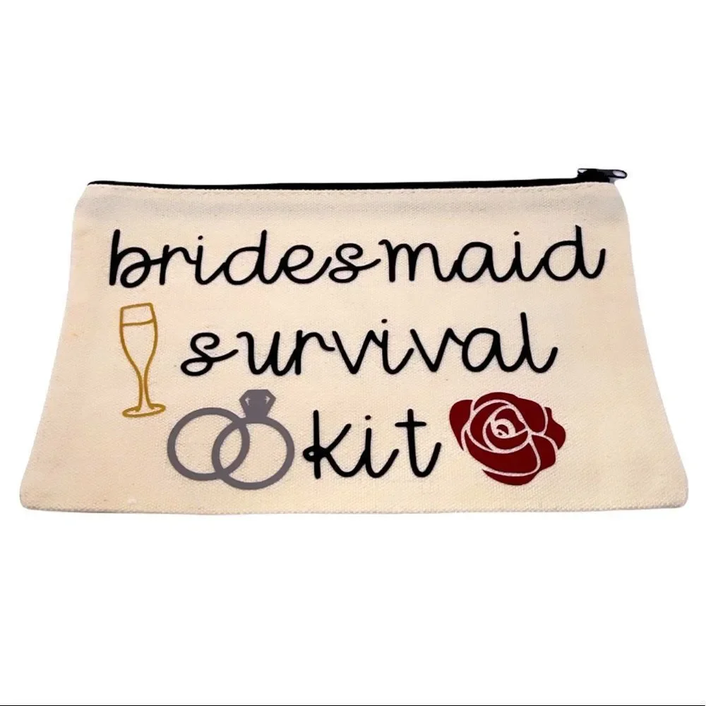 NWT WOOL + PEPPER CO. Bridesmaid Survival Kit CUSTOM Zipper Bag